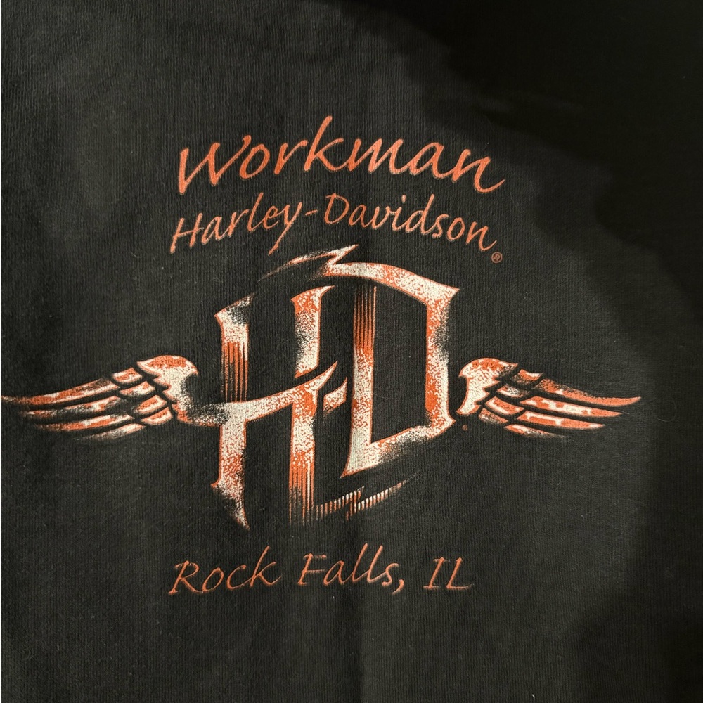 Harley-Davidson Black and Orange Hoodie - Picture 4 of 6
